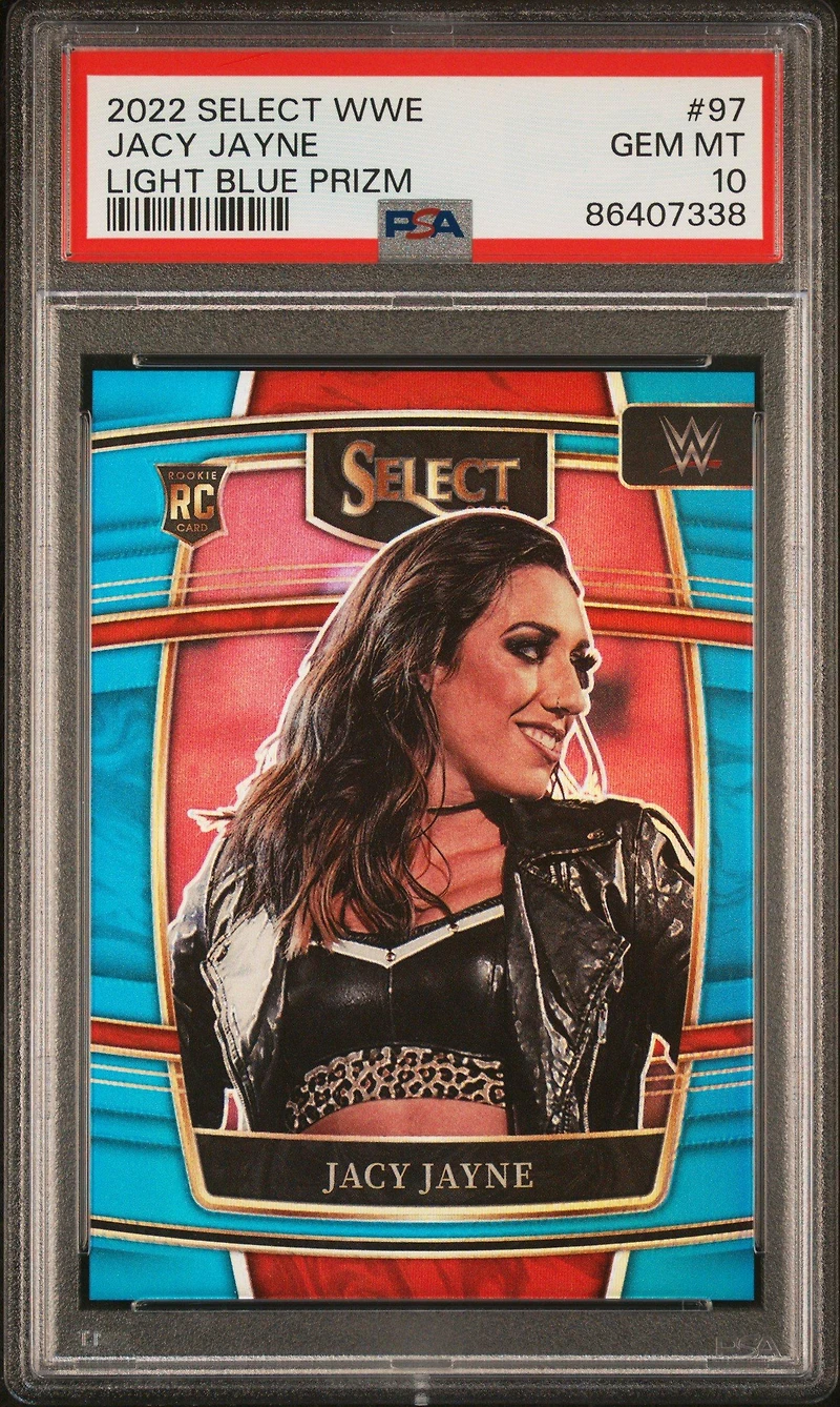 2022 Panini Select Wwe 97 Jacy Jayne Light Blue Prizm PSA 10
