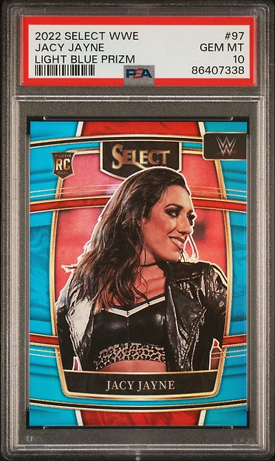 2022 Panini Select Wwe 97 Jacy Jayne Light Blue Prizm PSA 10