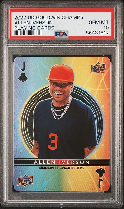 2022 Upper Deck Goodwin Champions Playing Cards  Allen Iverson PSA 10