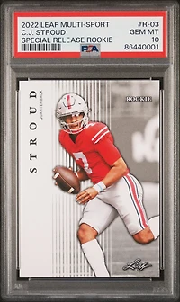 2022 Leaf Multi-sport Special Release Rookie R-03 C.j. Stroud PSA 10
