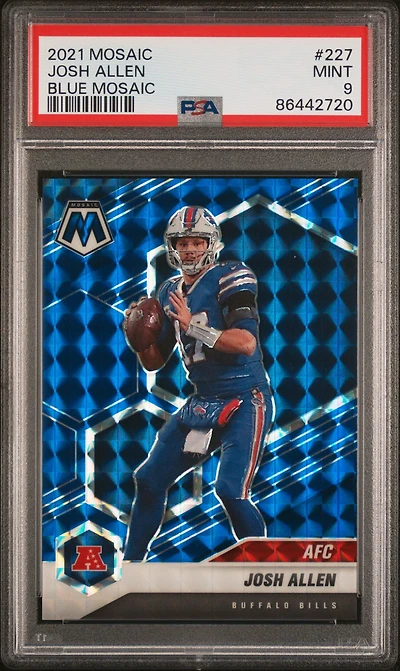 2021 Panini Mosaic 227 Josh Allen Blue Mosaic PSA 9