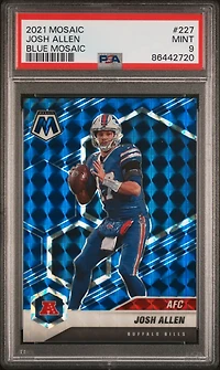 2021 Panini Mosaic 227 Josh Allen Blue Mosaic PSA 9
