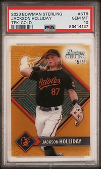 2023 Bowman Sterling Sterling Tek St8 Jackson Holliday Gold Refractor PSA 10