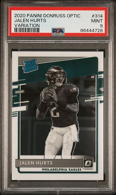 2020 Panini Donruss Optic 314 Jalen Hurts Variation PSA 9