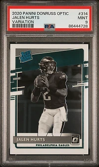 2020 Panini Donruss Optic 314 Jalen Hurts Variation PSA 9