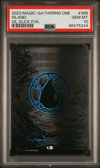 2023 Magic The Gathering Phyrexia: All Will Be One 366 Island Oil Slick Foil PSA 10
