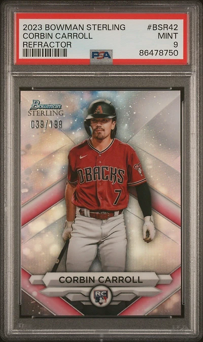 2023 Bowman Sterling Bsr42 Corbin Carroll Refractor PSA 9
