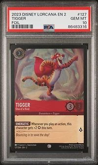 2023 Disney Lorcana En 2-rise Of The Floodborn 127 Tigger - One Of A Kind Foil PSA 10