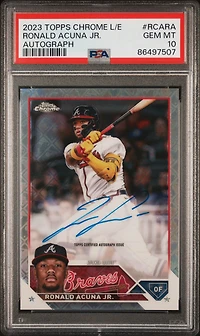 2023 Topps Chrome Logofractor Edition Refractor Chrome Autograph Rcara Ronald Acuna Jr. PSA 10