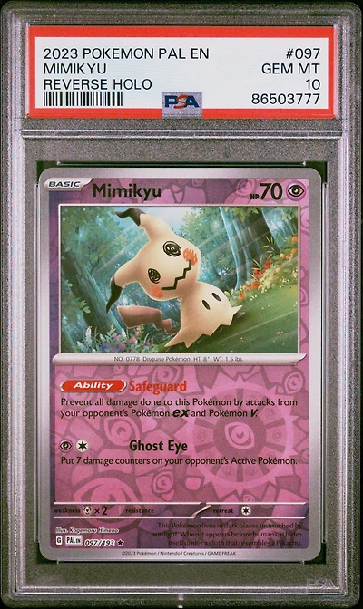 2023 Pokemon Pal En-paldea Evolved 097 Mimikyu Reverse Holo PSA 10