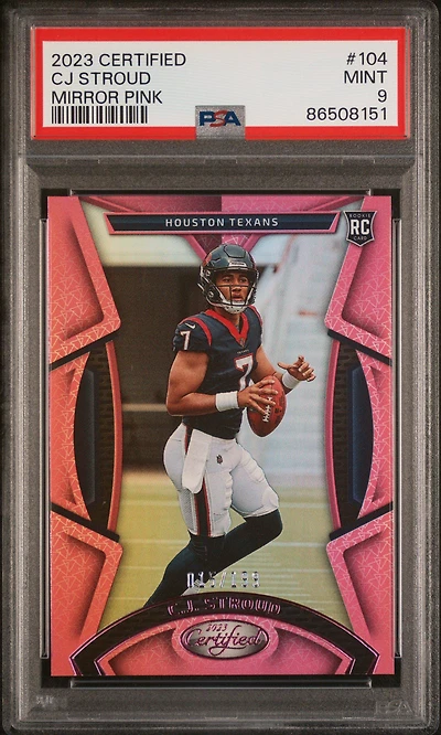 2023 Panini Certified 104 Cj Stroud Mirror Pink PSA 9