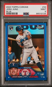2023 Topps Chrome 93 Josh Jung Blue Refractor PSA 9