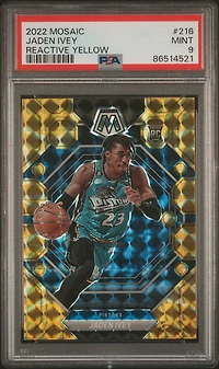 2022 Panini Mosaic 216 Jaden Ivey Reactive Yellow PSA 9