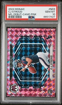 2023 Panini Mosaic Nfl Debut Nd3 Cj Stroud Camo Pink PSA