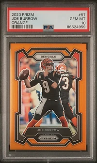 2023 Panini Prizm 57 Joe Burrow Orange Prizm PSA 10