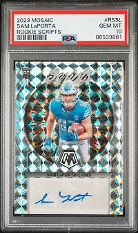 2023 Panini Mosaic Rookie Scripts Rssl Sam Laporta PSA 10