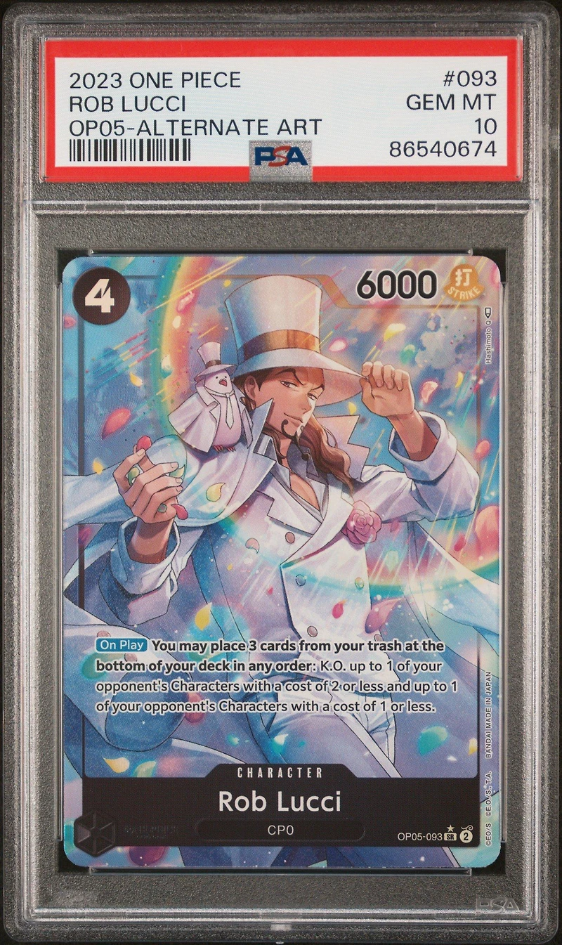 2023 One Piece Op05-awakening Of The New Era 093 Rob Lucci Alternate Art PSA 10