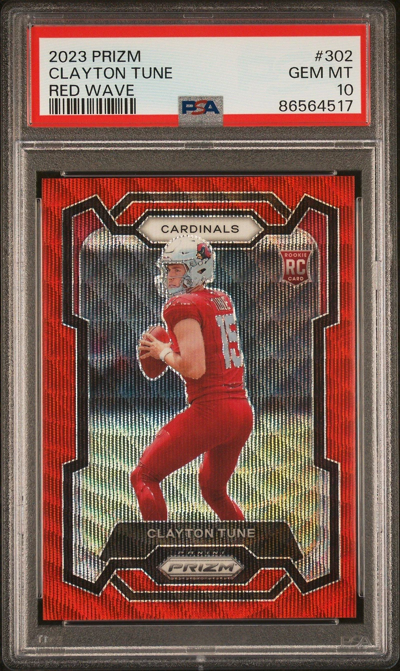 2023 Panini Prizm 302 Clayton Tune Red Wave PSA 10