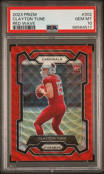 2023 Panini Prizm 302 Clayton Tune Red Wave PSA 10