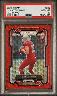 2023 Panini Prizm 302 Clayton Tune Red Wave PSA 10