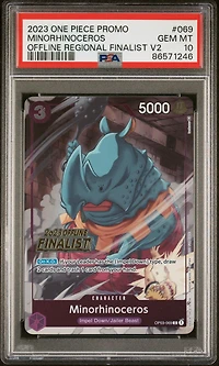 2023 One Piece Promos 069 Minorhinoceros Offline Regional Finalist Vol.2 PSA 10