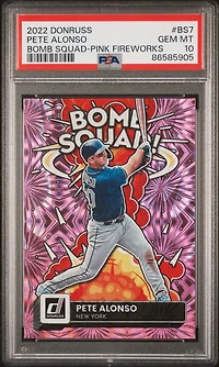 2022 Panini Donruss Bomb Squad Bs7 Pete Alonso Pink Fireworks PSA 10