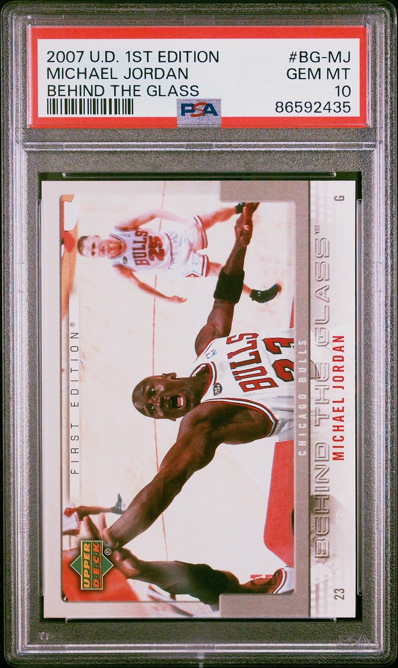 2007 Upper Deck First Edition Behind The Glass Bg-mj Michael Jordan PSA 10