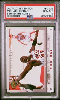2007 Upper Deck First Edition Behind The Glass Bg-mj Michael Jordan PSA 10