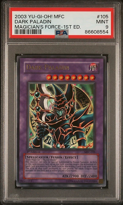 2003 Yu-gi-oh! Mfc-magician's Force 105 Dark Paladin 1st Edition PSA 9