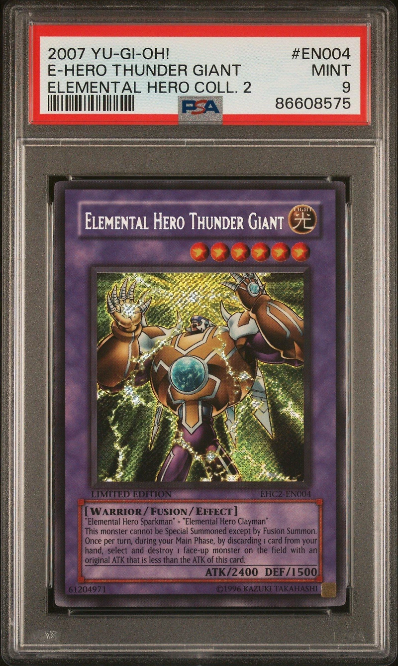 2007 Yu-gi-oh! Elemental Hero Collection 2 En004 Elemental Hero Thunder Giant PSA 9