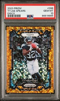 2023 Panini Prizm 396 Tyjae Spears Disco Prizm PSA 10