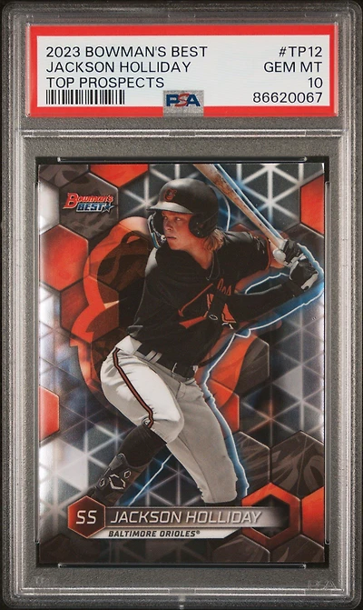 2023 Bowman's Best Top Prospects Tp12 Jackson Holliday PSA 10