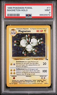 1999 Pokemon Fossil 11 Magneton-holo PSA 9