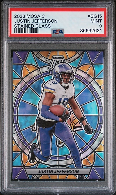 2023 Panini Mosaic Stained Glass Sg15 Justin Jefferson PSA 9