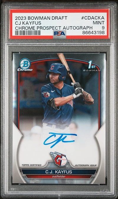 2023 Bowman Draft Chrome Prospect Autograph Cdacka Cj Kayfus PSA 9