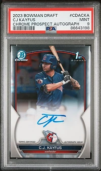 2023 Bowman Draft Chrome Prospect Autograph Cdacka Cj Kayfus PSA 9