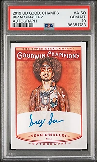 2019 Upper Deck Goodwin Champions Autograph A-so Sean O'malley PSA 10
