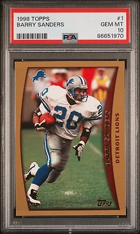 1998 Topps 1 Barry Sanders PSA 10