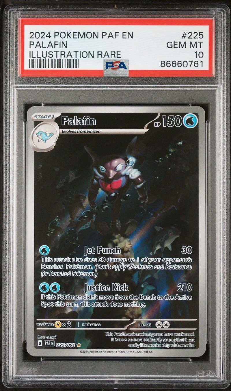 2024 Pokemon Paf En-paldean Fates 225 Palafin Illustration Rare PSA