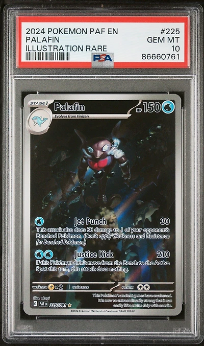 2024 Pokemon Paf En-paldean Fates 225 Palafin Illustration Rare PSA