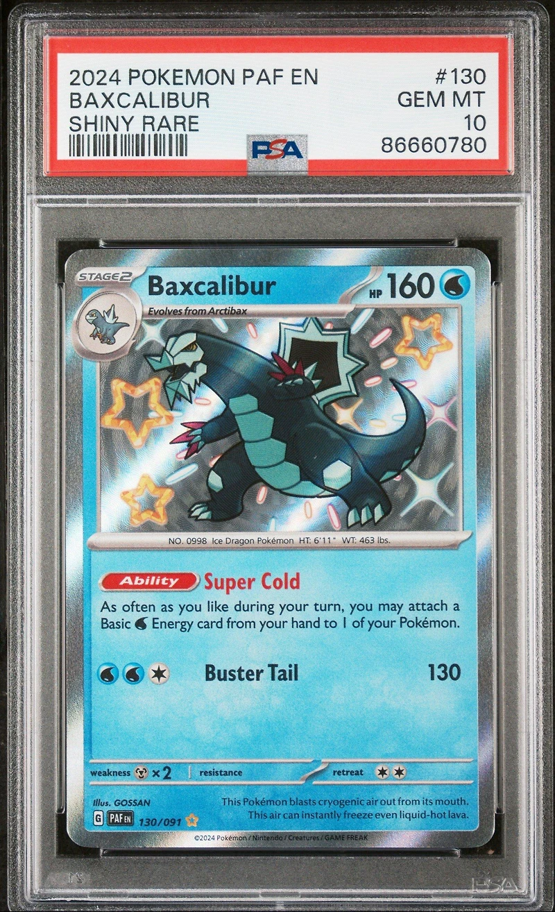 2024 Pokemon Paf En-paldean Fates 130 Baxcalibur Shiny Rare PSA
