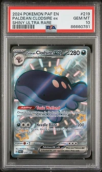 2024 Pokemon Paf En-paldean Fates 219 Paldean Clodsire Ex Shiny Ultra Rare PSA 10