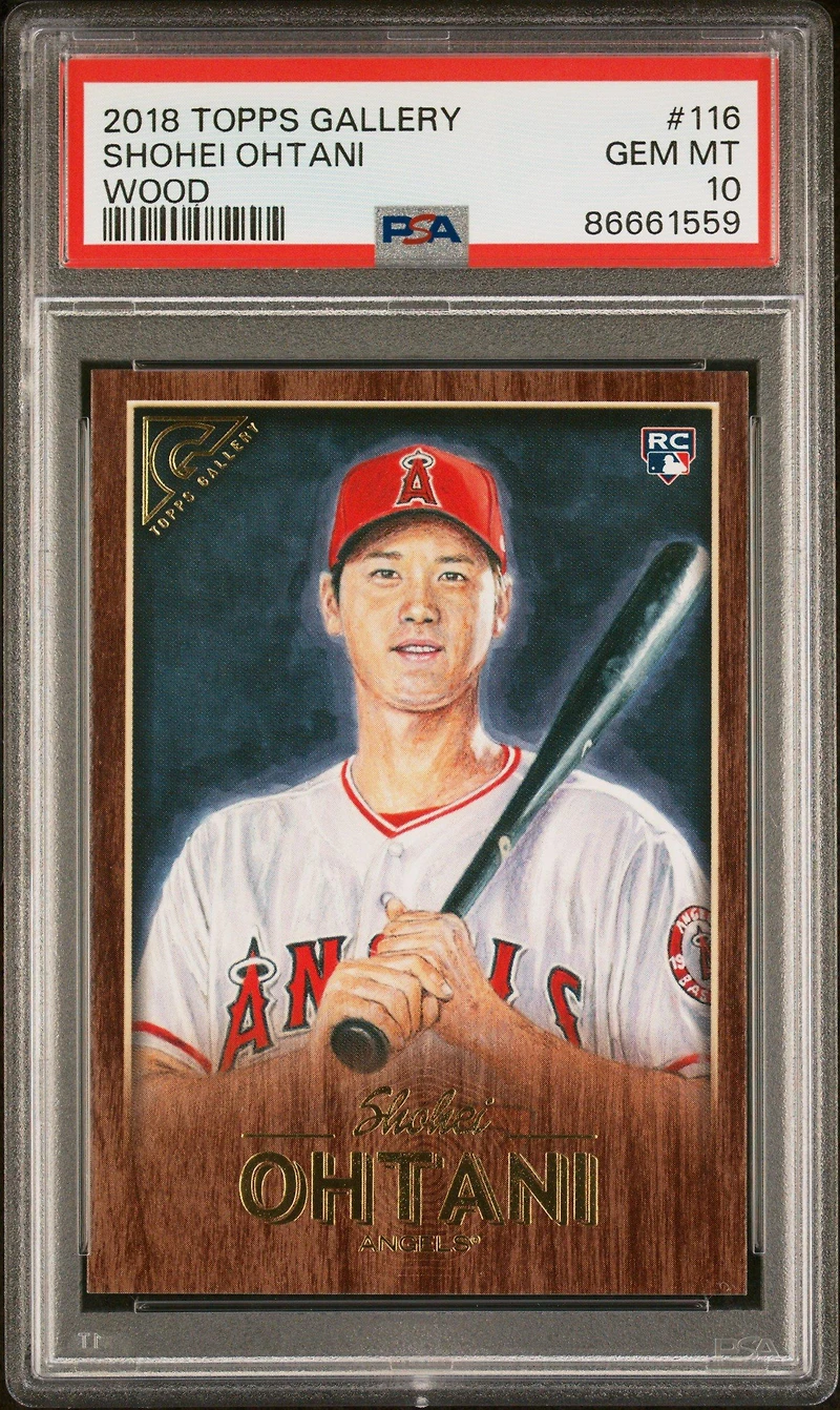 2018 Topps Gallery 116 Shohei Ohtani Wood PSA 10
