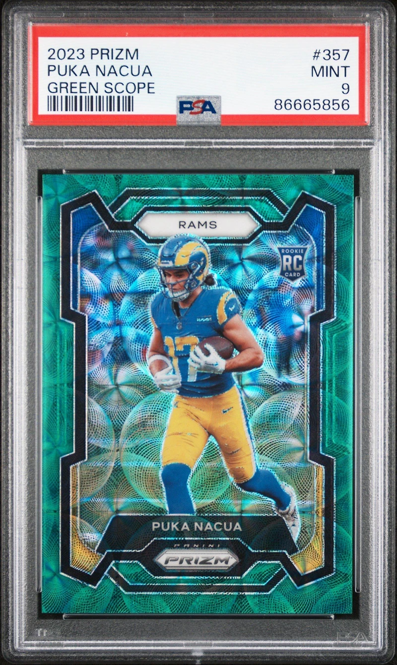 2023 Panini Prizm 357 Puka Nacua Green Scope PSA 9