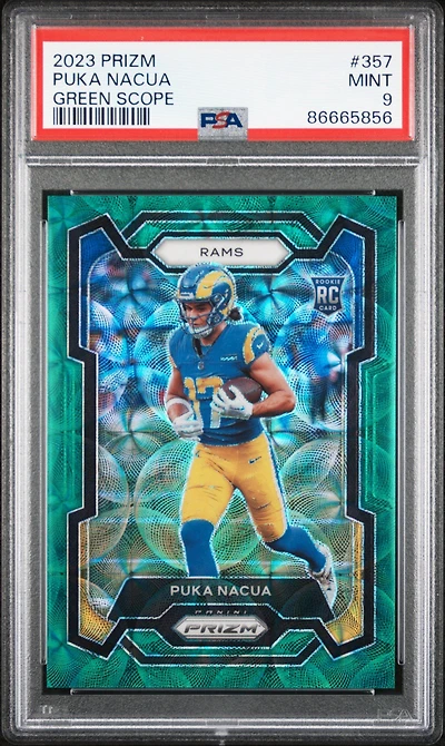 2023 Panini Prizm 357 Puka Nacua Green Scope PSA 9