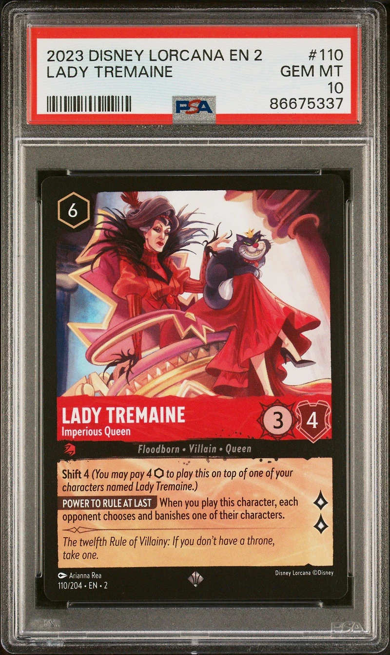 2023 Disney Lorcana En 2-rise Of The Floodborn 110 Lady Tremaine - Imperious Queen PSA 10