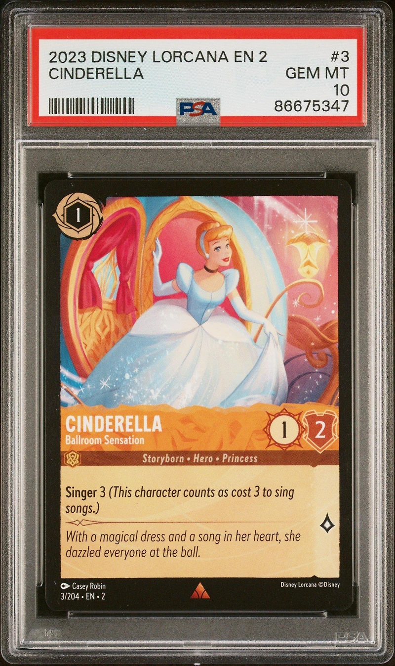 2023 Disney Lorcana En 2-rise Of The Floodborn 3 Cinderella - Ballroom Sensation PSA 10