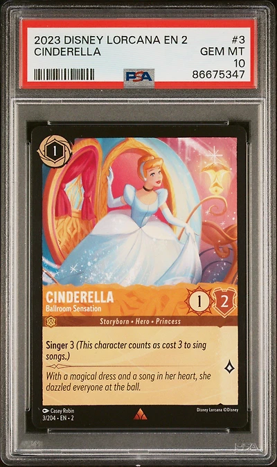 2023 Disney Lorcana En 2-rise Of The Floodborn 3 Cinderella - Ballroom Sensation PSA 10