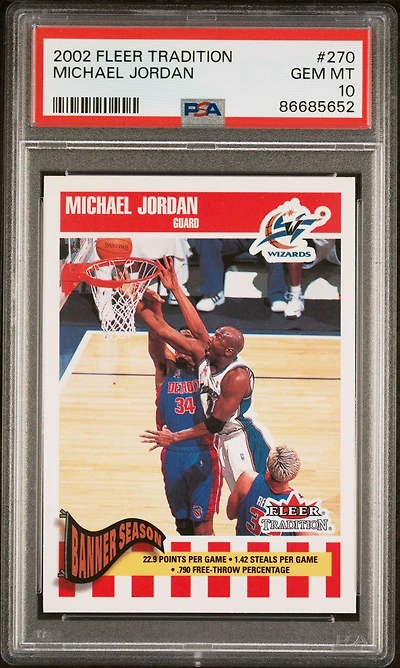 2002 Fleer Tradition 270 Michael Jordan PSA 10
