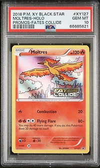 2016 Pokemon Xy Black Star Promo Xy127 Moltres-holo Fates Collide PSA